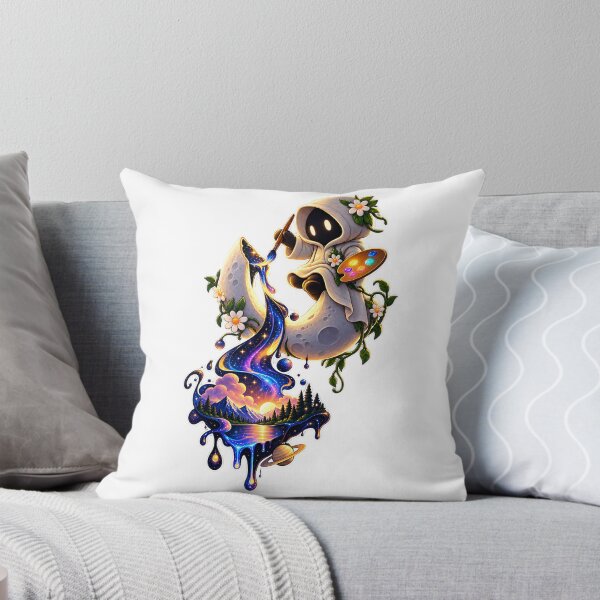 Item preview, Whimsical Moon Painter Surreal Fantasy Art Illustration designed and sold by GenZStickerHub1.