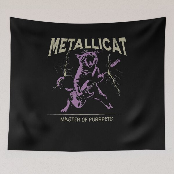 Item preview, Heavy Metal Cat Guitarist Parody, Master of Purrpets Inspired Design, Retro Rock Humor, Funny Feline Music Lover Gift designed and sold by Catspeachy.