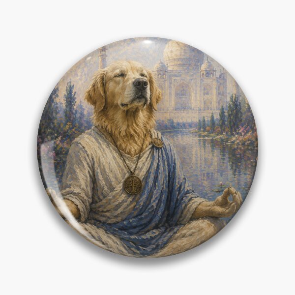 Item preview, Zen Golden Retriever Taj Mahal Monet Painting designed and sold by Ada’s Mystic Atelier .