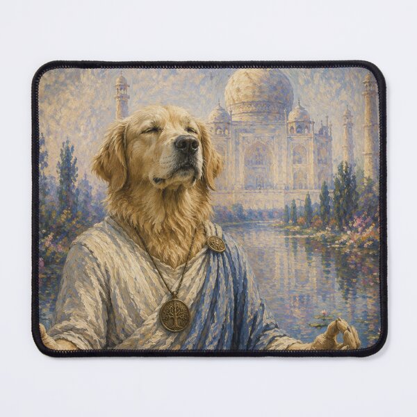 Item preview, Zen Golden Retriever Taj Mahal Monet Painting designed and sold by Ada’s Mystic Atelier .