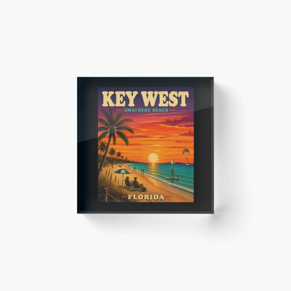 Item preview,  Key West Smathers Beach Florida Vintage Travel Poster  designed and sold by Swanny's Custom T-shirt and Gift Designs.