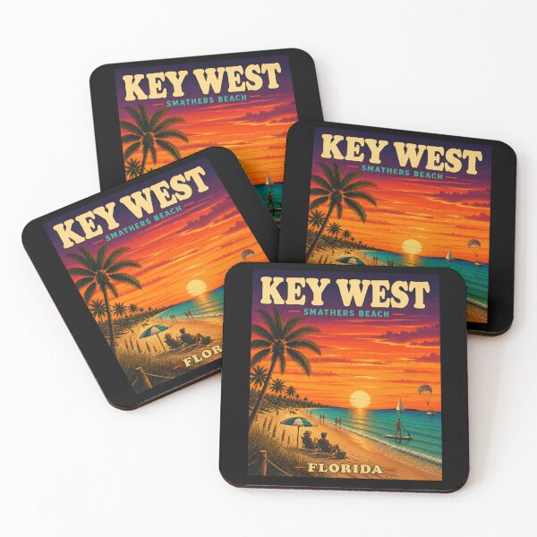 Item preview,  Key West Smathers Beach Florida Vintage Travel Poster  designed and sold by Swanny's Custom T-shirt and Gift Designs.