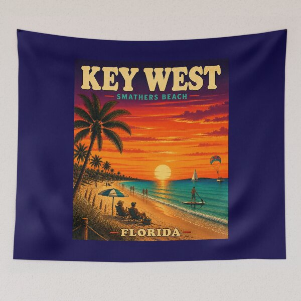 Item preview,  Key West Smathers Beach Florida Vintage Travel Poster  designed and sold by Swanny's Custom T-shirt and Gift Designs.