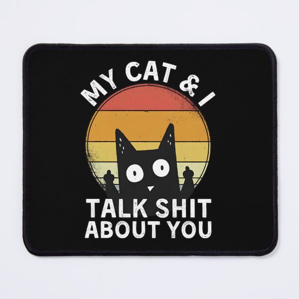 Item preview, My Cat & I Talk Shit About You Retro Sunset Cat designed and sold by Dmo3HarkoArt.