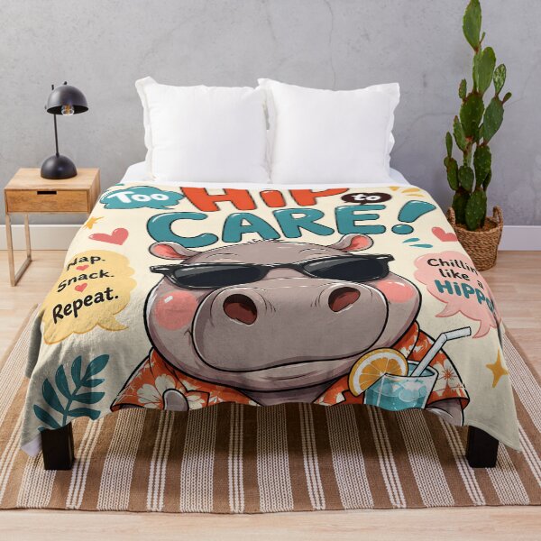 Item preview, hippo on beach designed and sold by aliraweb.