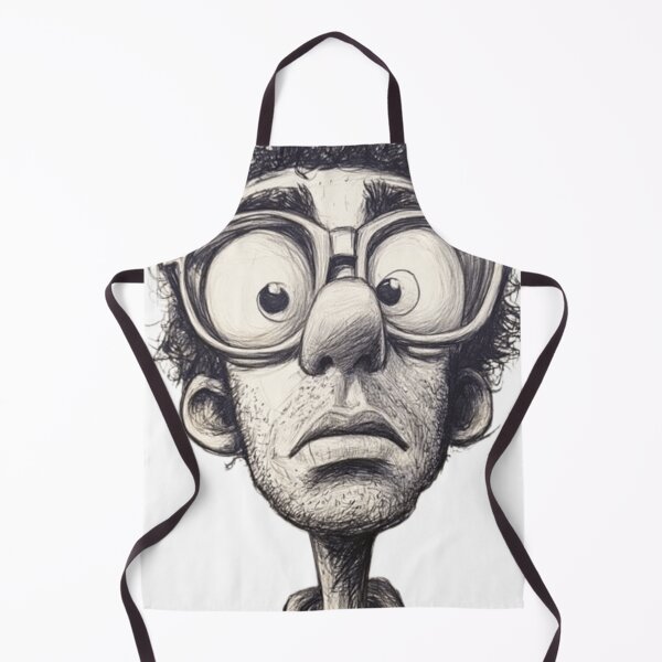 Item preview, Funny Nerd Guy Curly Hair Glasses Ballpoint Pen Caricature designed and sold by ArhaanFashions.