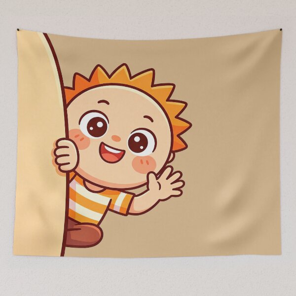 Artikelvorschau, Niedliches Sonnenbaby Guckloch - Kawaii Fröhlicher Sonnenschein Charakter entworfen und verkauft von Outlet Raloel.
