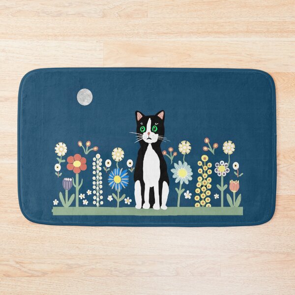 Item preview, Cat in Colorful Flower Garden designed and sold by Elaine M Hayward .