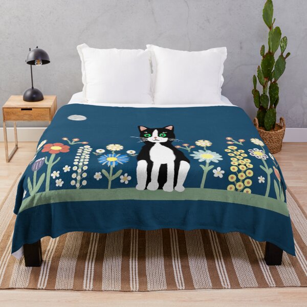 Item preview, Cat in Colorful Flower Garden designed and sold by Elaine M Hayward .