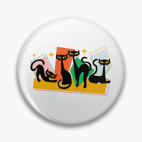 Item preview, Retro Black Cats Geometric Shapes Art designed and sold by Dmo3HarkoArt.