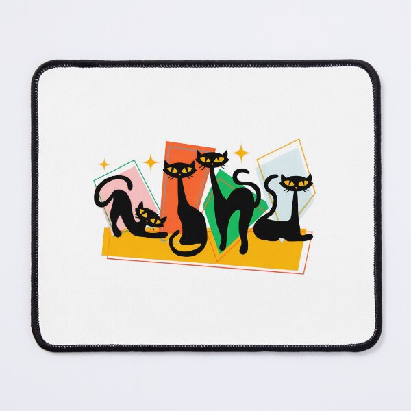 Item preview, Retro Black Cats Geometric Shapes Art designed and sold by Dmo3HarkoArt.