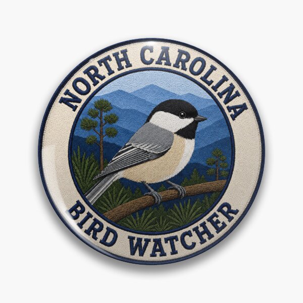 Item preview, North Carolina Carolina Chickadee Mountain Bird Patch designed and sold by The-Drip-Studio.