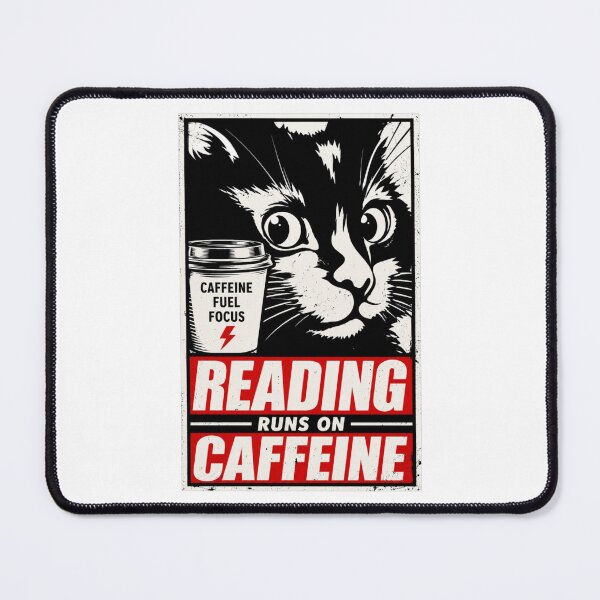 Item preview, Reading Runs On Caffeine – Book Lover Coffee Reading Quote designed and sold by StockAnime.