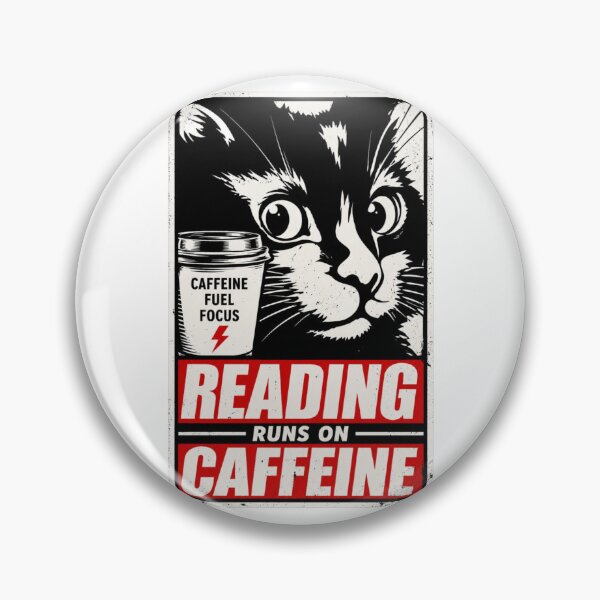 Item preview, Reading Runs On Caffeine – Book Lover Coffee Reading Quote designed and sold by StockAnime.
