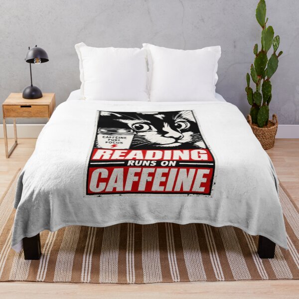 Item preview, Reading Runs On Caffeine – Book Lover Coffee Reading Quote designed and sold by StockAnime.