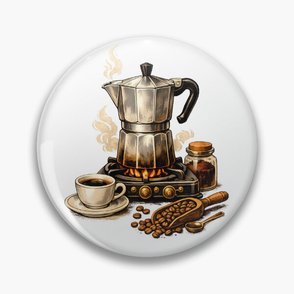 Item preview, Classic moka pot on an antique stove. designed and sold by Daily Quirk.