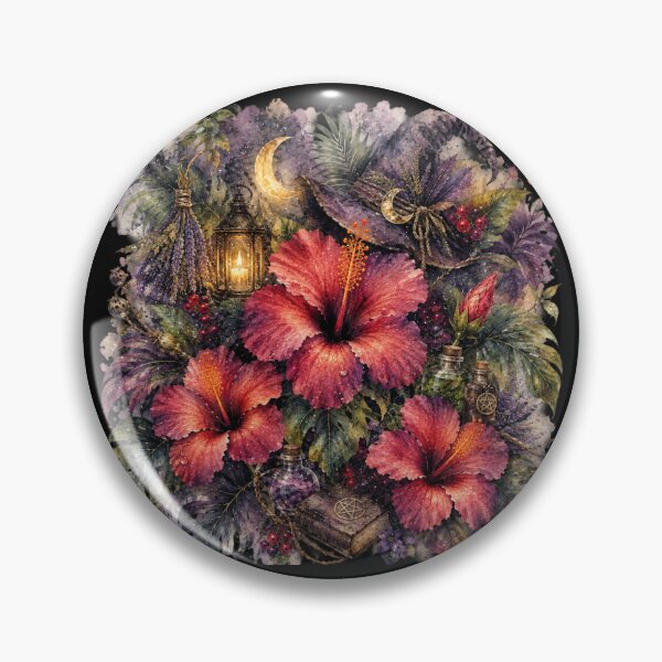 Item preview, Witch Garden Hibiscus | Gothic Tropical Botanical Art | Dark Watercolor Floral designed and sold by IamNolmo.