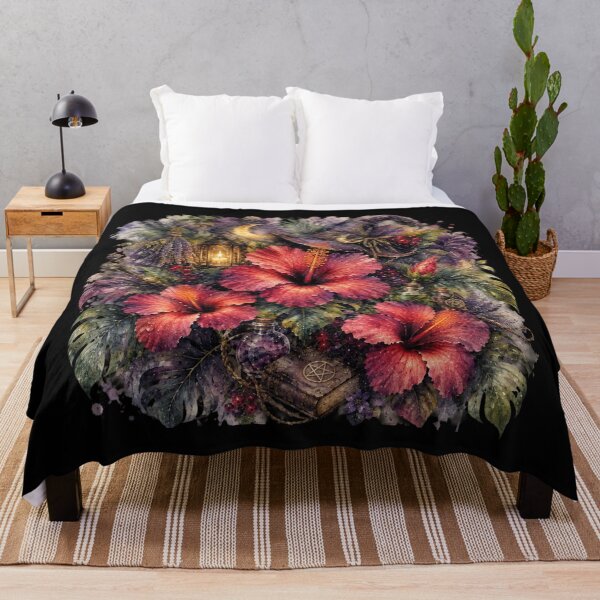 Item preview, Witch Garden Hibiscus | Gothic Tropical Botanical Art | Dark Watercolor Floral designed and sold by IamNolmo.