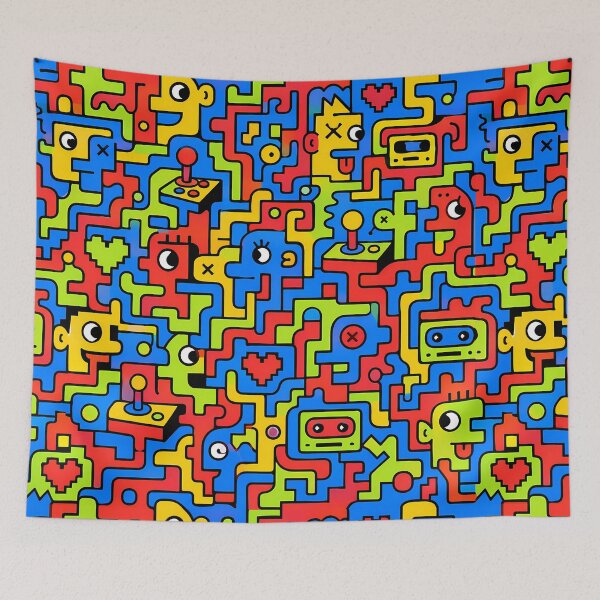 Item preview, The Retro Arcade Doodle Maze designed and sold by Thai Vibe Studio.