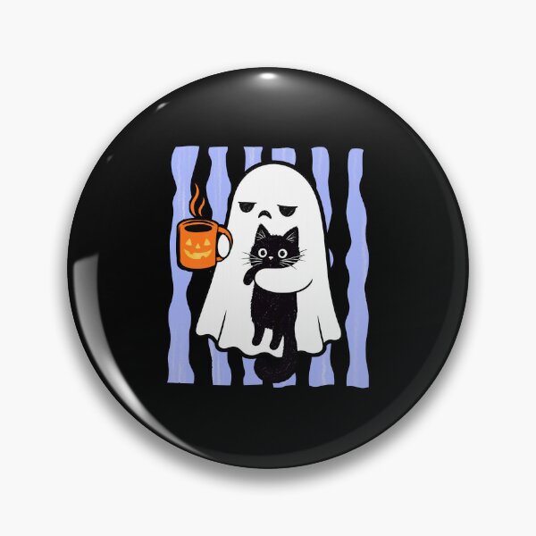 Item preview, Ghost and Black Cat Halloween Coffee designed and sold by DarylPope.