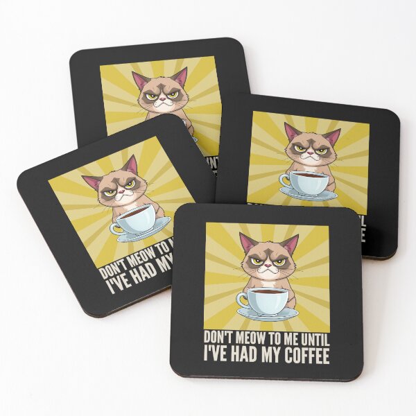 Item preview, Don't Meow To Me Until I've Had My Coffe Grumpy Cat designed and sold by monika-arthing.