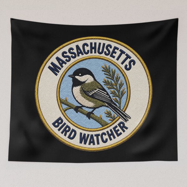 Item preview, Massachusetts Black-Capped Chickadee State Bird Patch designed and sold by The-Drip-Studio.