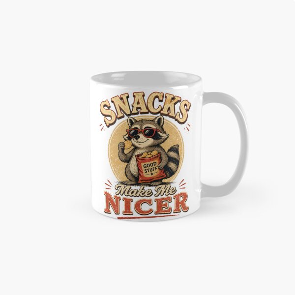 Item preview, Snacks Make Me Nicer – Funny Vintage Raccoon Snack Lover designed and sold by creativebymateo.