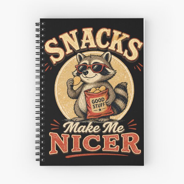 Item preview, Snacks Make Me Nicer – Funny Vintage Raccoon Snack Lover designed and sold by creativebymateo.