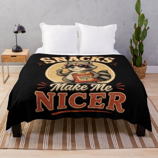 Item preview, Snacks Make Me Nicer – Funny Vintage Raccoon Snack Lover designed and sold by creativebymateo.