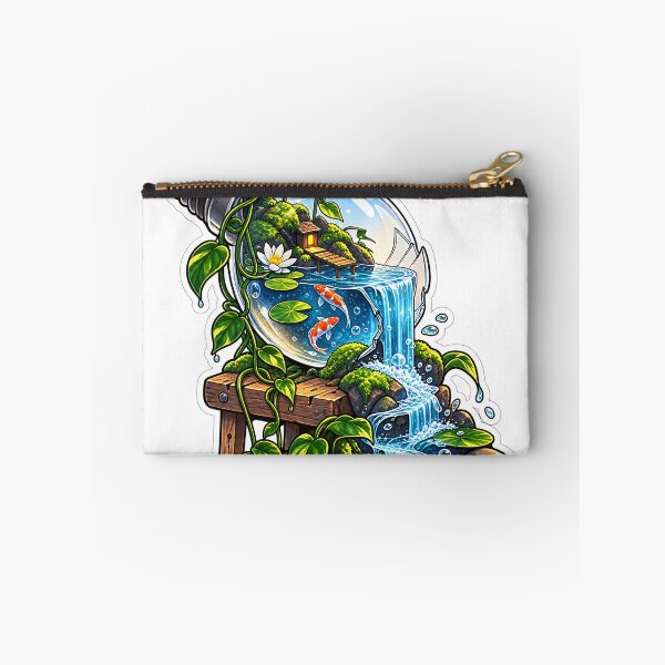 Item preview,  Fish Pond in Light Bulb – Waterfall Nature Fantasy Art designed and sold by GenZStickerHub1.