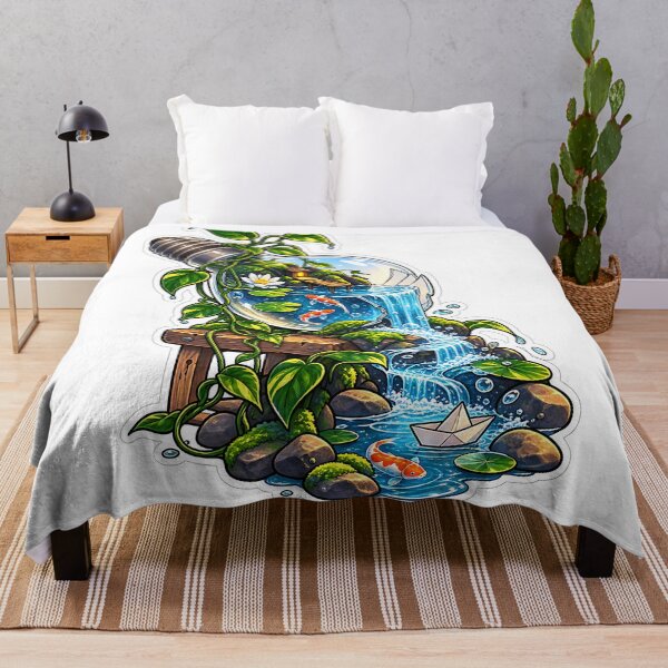 Item preview, Fish Pond in Light Bulb – Waterfall Nature Fantasy Art designed and sold by GenZStickerHub1.