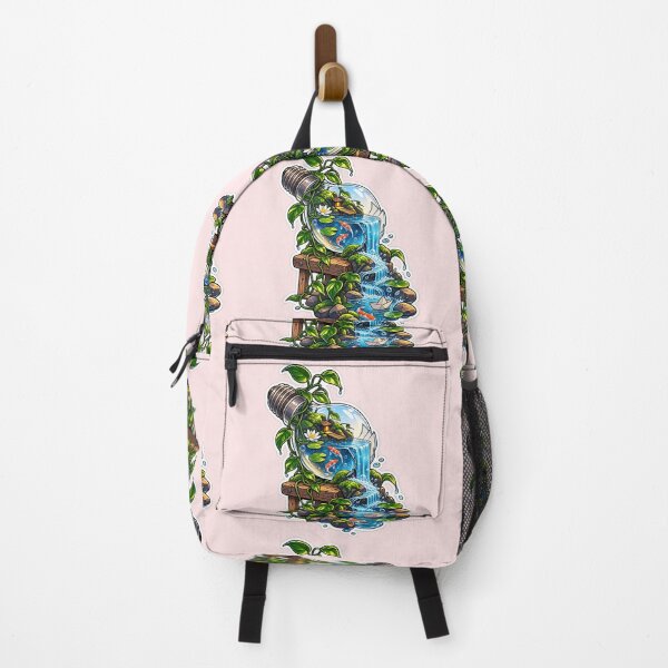 Item preview, Fish Pond in Light Bulb – Waterfall Nature Fantasy Art designed and sold by GenZStickerHub1.
