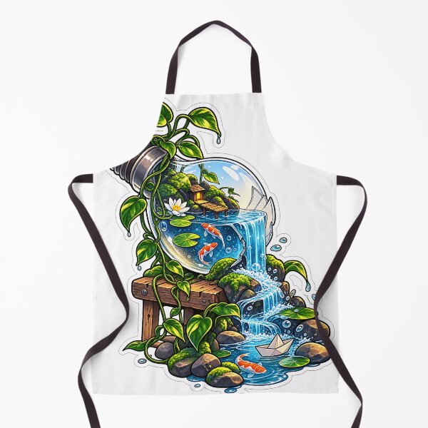 Item preview, Fish Pond in Light Bulb – Waterfall Nature Fantasy Art designed and sold by GenZStickerHub1.