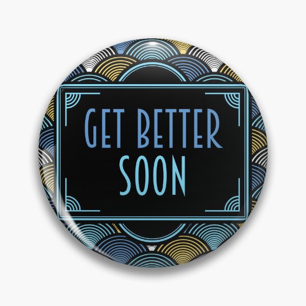 Item preview, Get Better Soon - Art Deco Fans Blue Yellow designed and sold by Pinkdeer Designs.