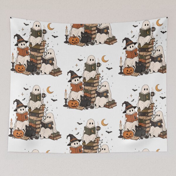 Item preview, Spooky Ghosts Halloween Reading Club Art designed and sold by RDGNR.