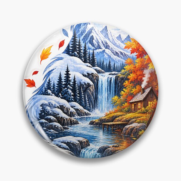 Item preview, Four Seasons Fox – Mountain, Forest and Wildlife Nature Art designed and sold by GenZStickerHub1.