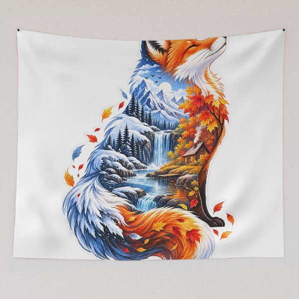 Item preview, Four Seasons Fox – Mountain, Forest and Wildlife Nature Art designed and sold by GenZStickerHub1.