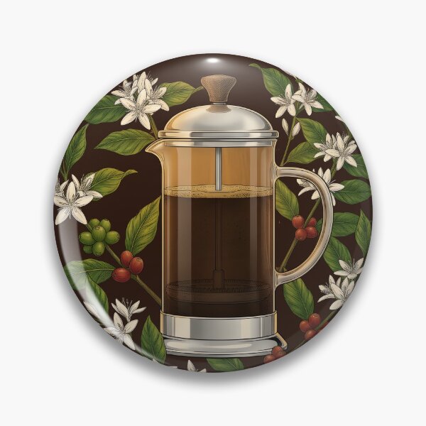 Item preview, French Press Coffee Maker Botanical Bloom designed and sold by ThirdShiftLab.