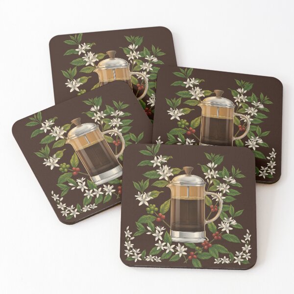 Item preview, French Press Coffee Maker Botanical Bloom designed and sold by ThirdShiftLab.