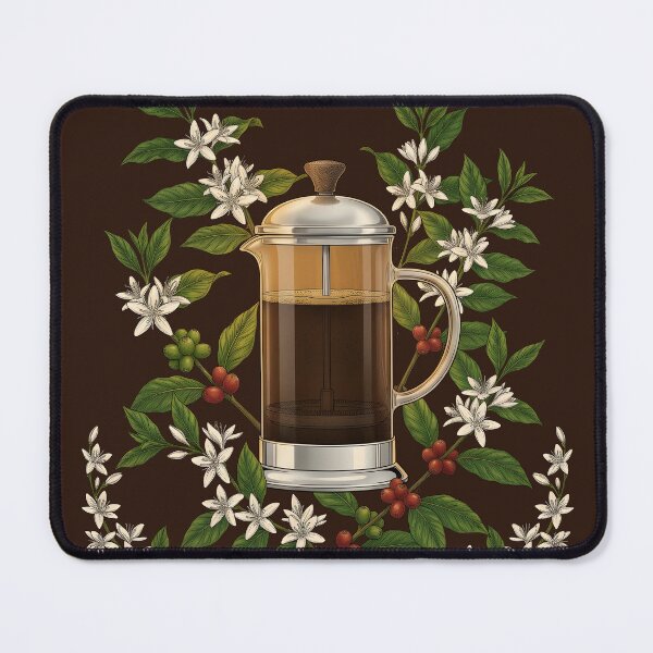 Item preview, French Press Coffee Maker Botanical Bloom designed and sold by ThirdShiftLab.