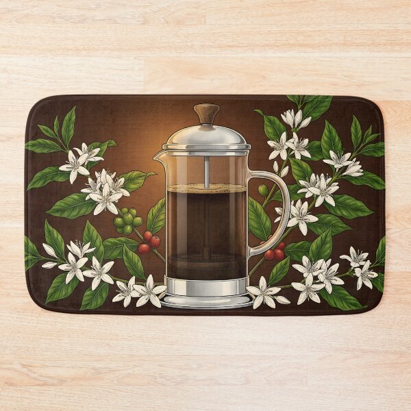 Item preview, French Press Coffee Maker Botanical Bloom designed and sold by ThirdShiftLab.