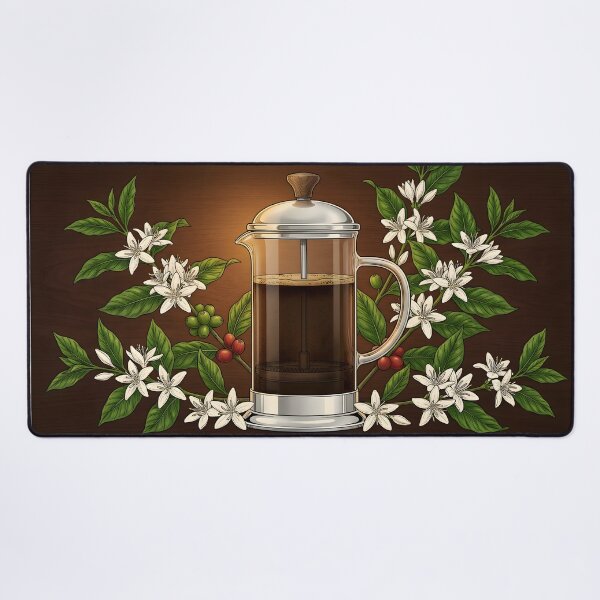 Item preview, French Press Coffee Maker Botanical Bloom designed and sold by ThirdShiftLab.
