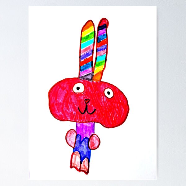 Item preview, Rainbow Ears Magic Bunny - Kids Art Collaboration designed and sold by TwoLinesArt.