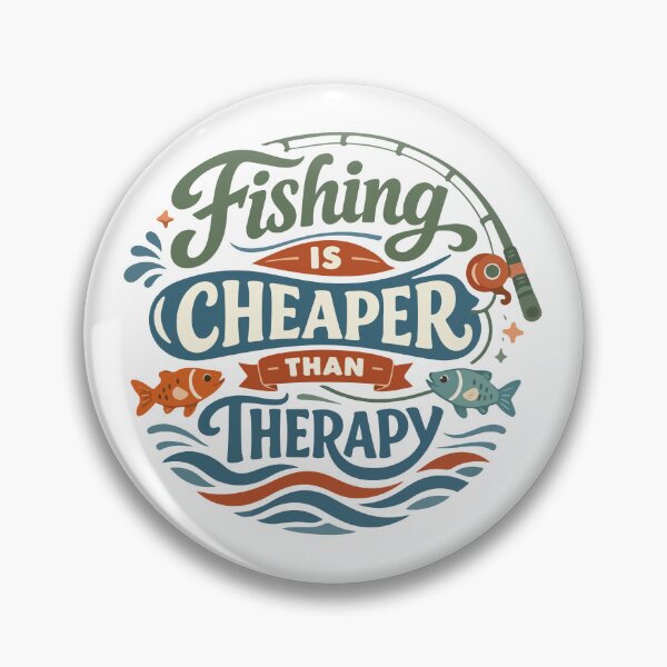 Item preview, Fishing Is Cheaper Than Therapy Funny Gift for Fishermen, Outdoorsmen & Dads designed and sold by stylishdzign.