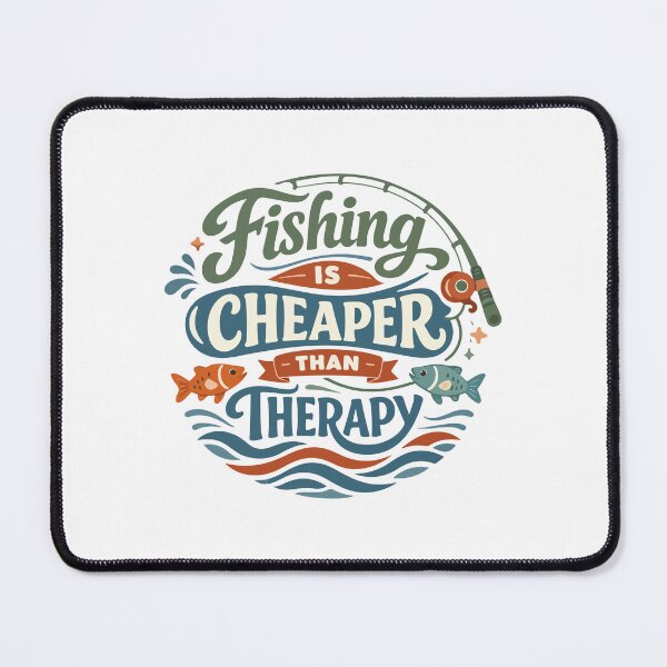 Item preview, Fishing Is Cheaper Than Therapy Funny Gift for Fishermen, Outdoorsmen & Dads designed and sold by stylishdzign.