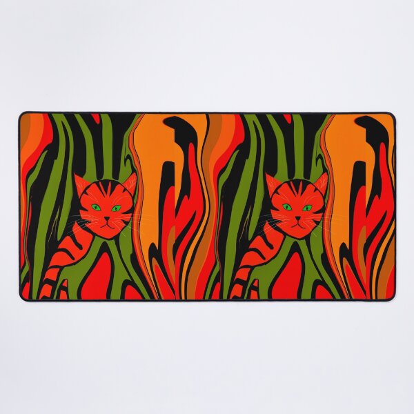 Item preview, Cat in Vibrant Abstract Patterns designed and sold by Elaine M Hayward .