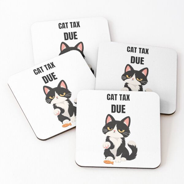 Item preview, Cat Tax Due – Funny Tuxedo Cat Meme designed and sold by Savage Cat Quotes.