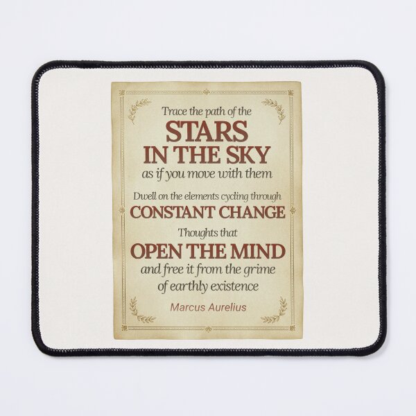 Item preview, Trace the Path of the Stars - Marcus Aurelius - Elegant Script Stoic Quote - Roman Red Version designed and sold by Stoic Core.