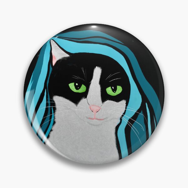 Item preview, Cat in Blue Drape designed and sold by Elaine M Hayward .