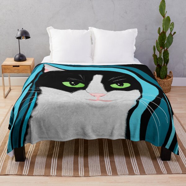 Item preview, Cat in Blue Drape designed and sold by Elaine M Hayward .